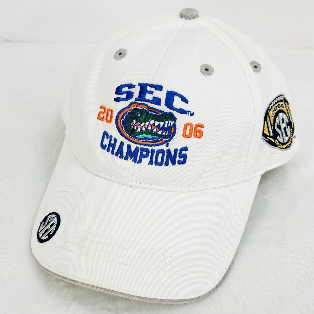 Florida Gators The Game 2006 SEC Champs Hat Cap Adjustable Strap White NCAA